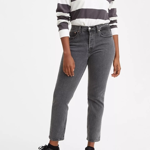 Levi’s Premium Denim Women’s Wedgie Fit Ankle Button Bite My Dust Grey Jeans 27 - Picture 3 of 16